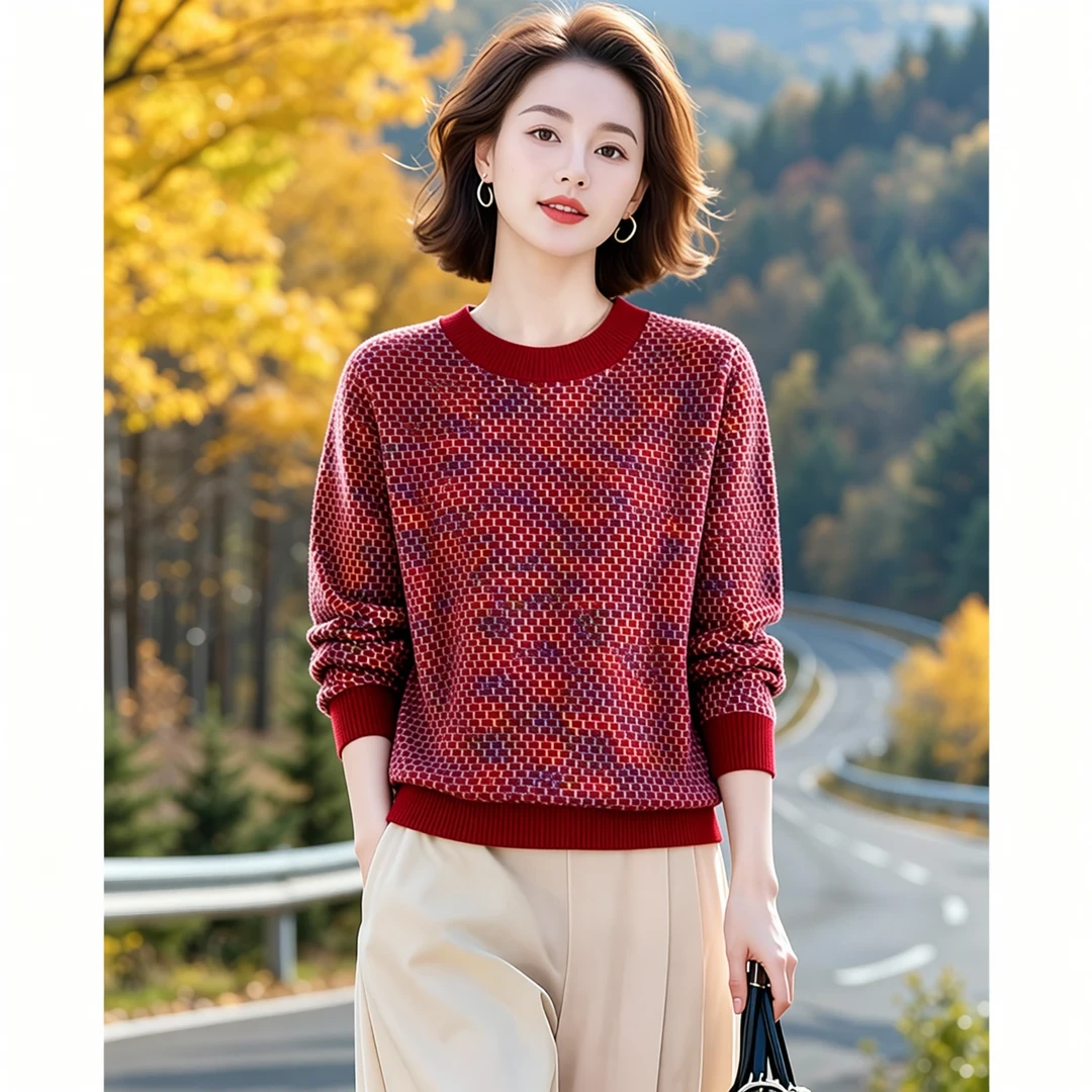 秋冬短款V领宽松针织上衣鸡心领气质减龄打底毛衣