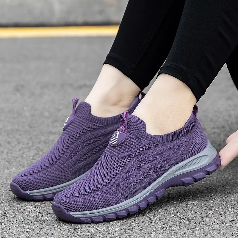 足力健安全老人鞋老北京布鞋新款女夏季网面透气妈妈鞋中老年