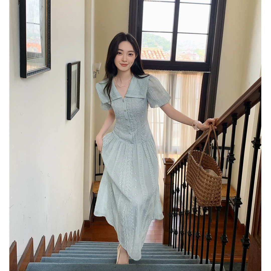 GERTCOREL2025新款夏季时尚高级感高个子穿搭别致原创连衣裙女