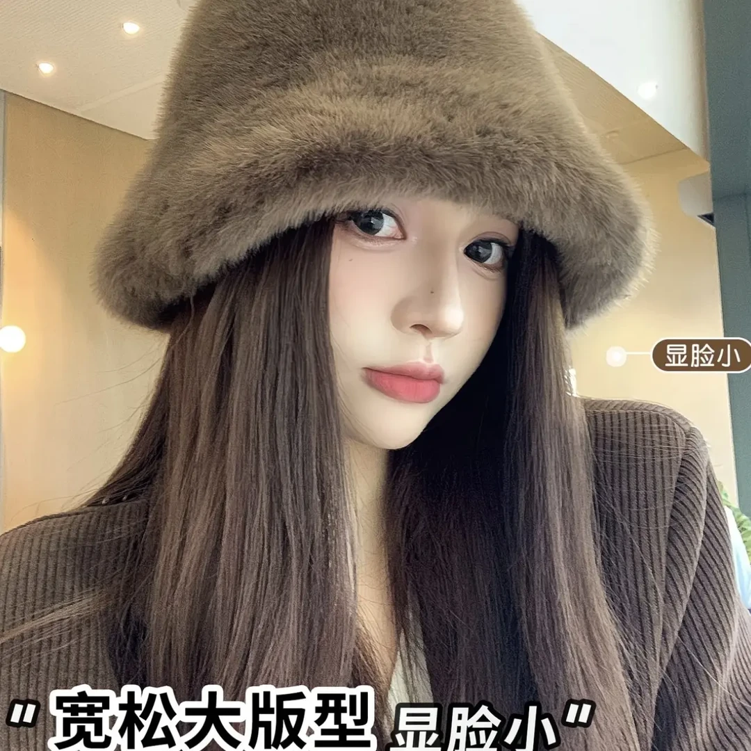 渔夫帽网红冬天大版保暖帽子冬季女秋冬渔夫帽