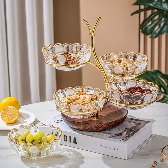 源头好货轻奢高级感水果盘客厅家用高档水晶玻璃分格零食干果盘20