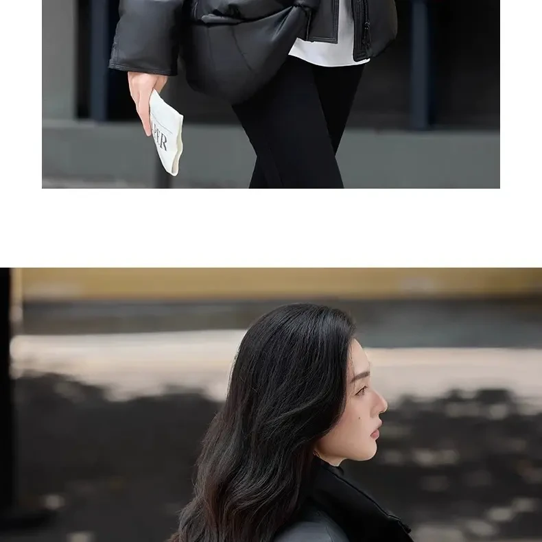 拼接长袖立领保暖加厚潮流常规女装女士短款