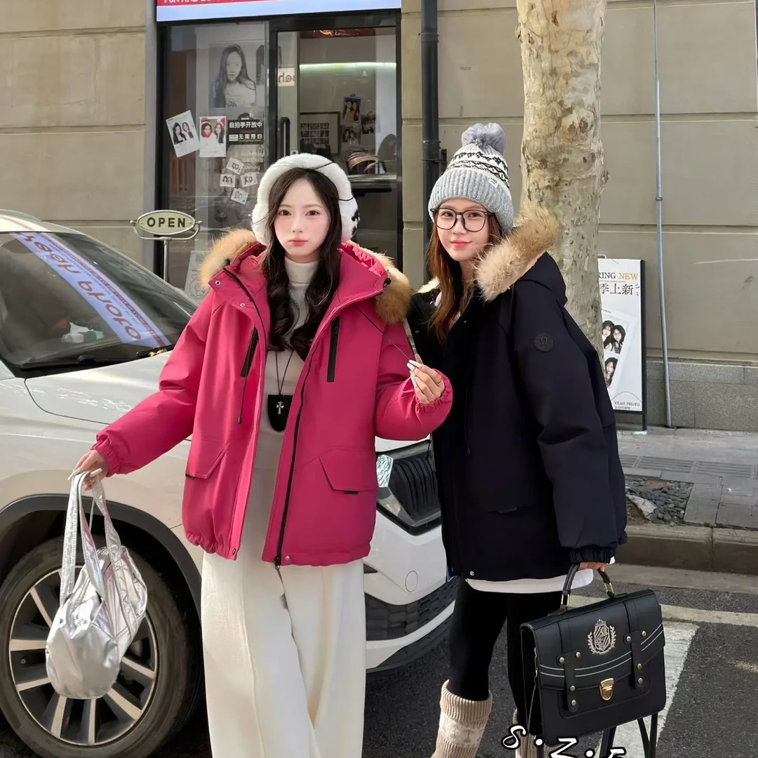 时尚连帽中长款防风保暖冬季外套6870