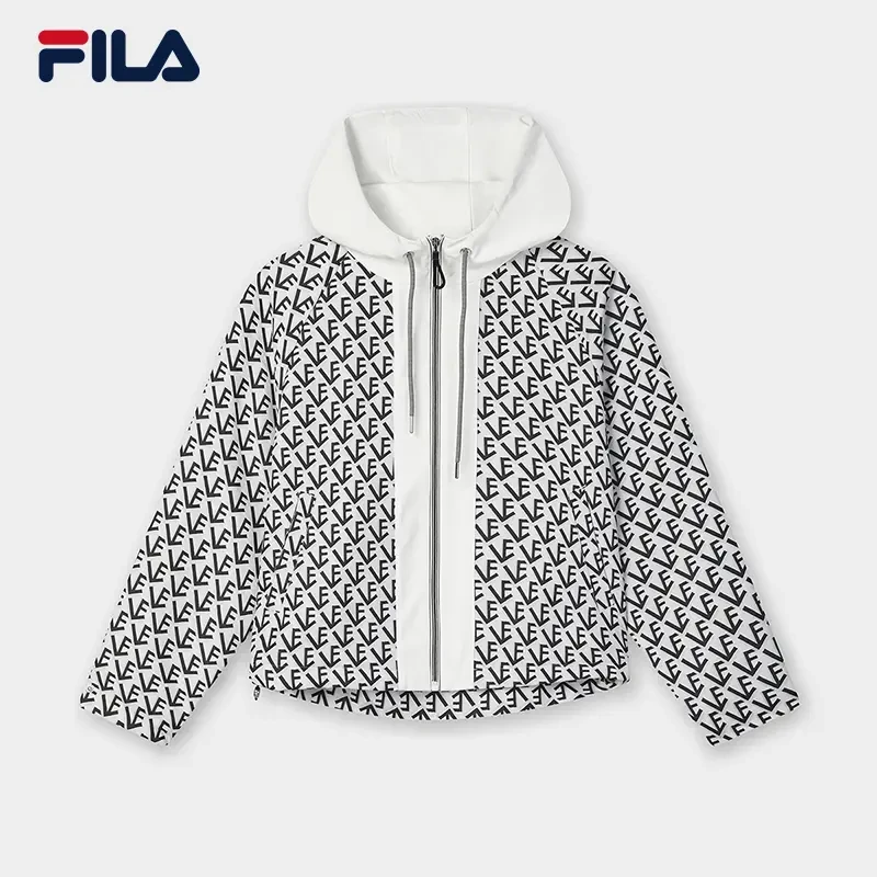 Fila/斐乐【进口提花面料】女春季新款满印休闲梭织外套F11W514702F