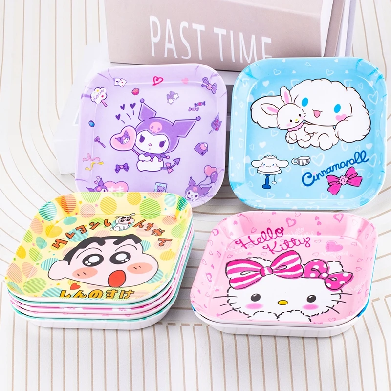 卡通餐具密胺四方碟残渣吐骨碟 日式家用儿童耐摔塑料盘子5寸小碟