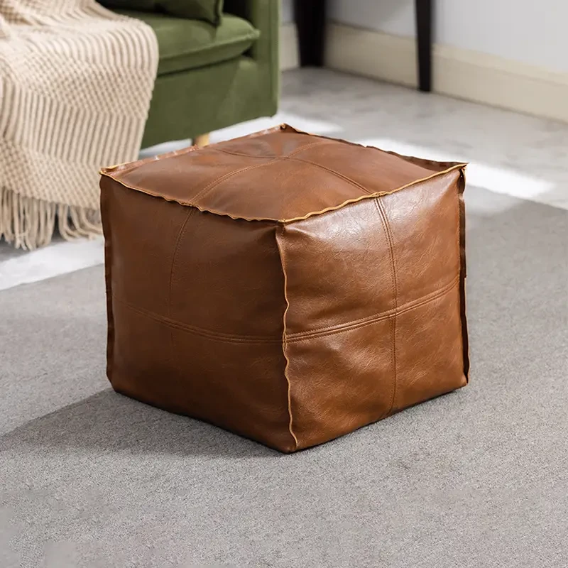 轻奢皮墩榻榻米地上坐垫客厅家用坐墩创意收纳凳蒲团坐垫飘窗坐垫