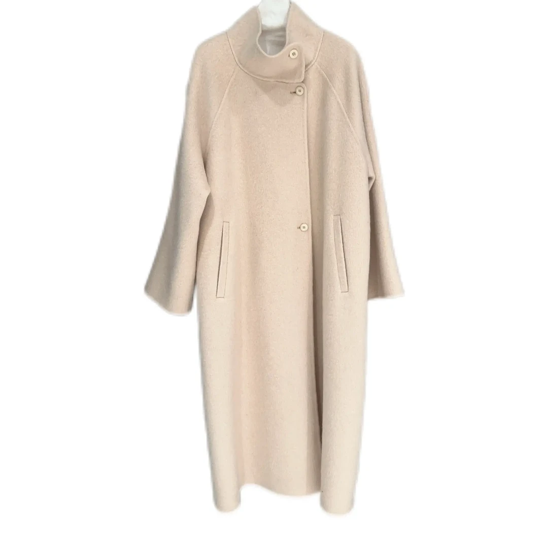 【吴沛儿】纯色常规秋冬长款加厚复古双面牦牛绒大衣女0025