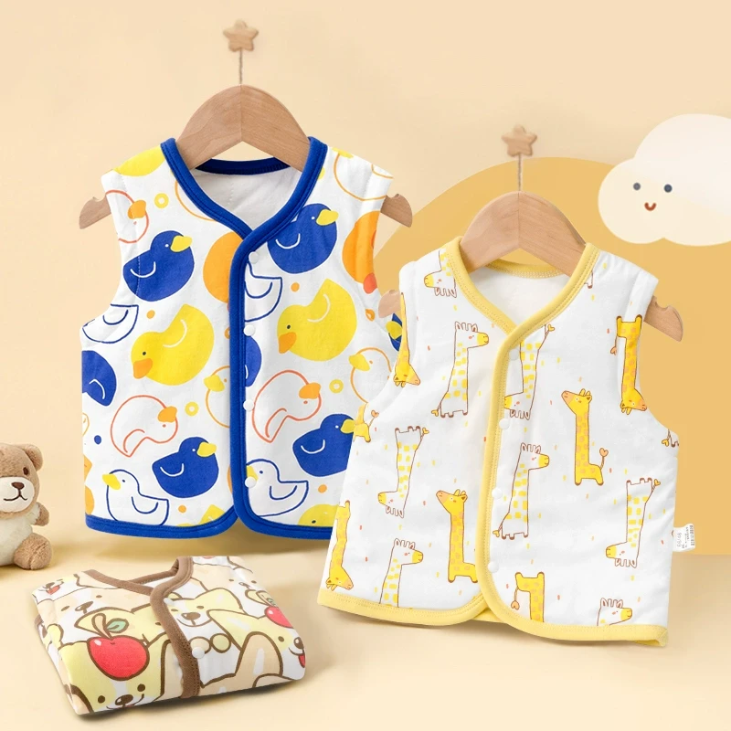 婴儿马甲春季外穿宝宝夹棉背心新生儿小马夹男女童春季新款2025
