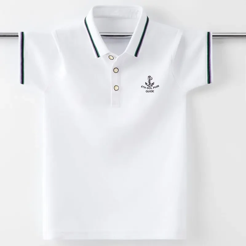 短袖t恤男童夏季夏装翻领中大童棉童装校服半袖男孩儿童POLO衫男