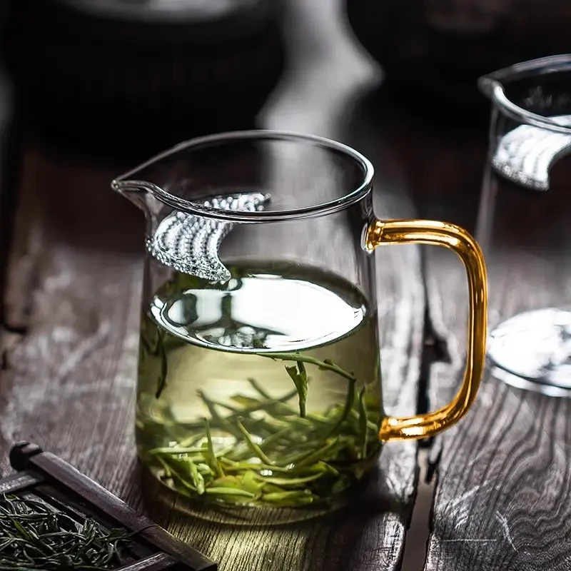 大容量公道杯玻璃高档茶漏一体耐热茶海分茶器月牙单个泡茶公平杯