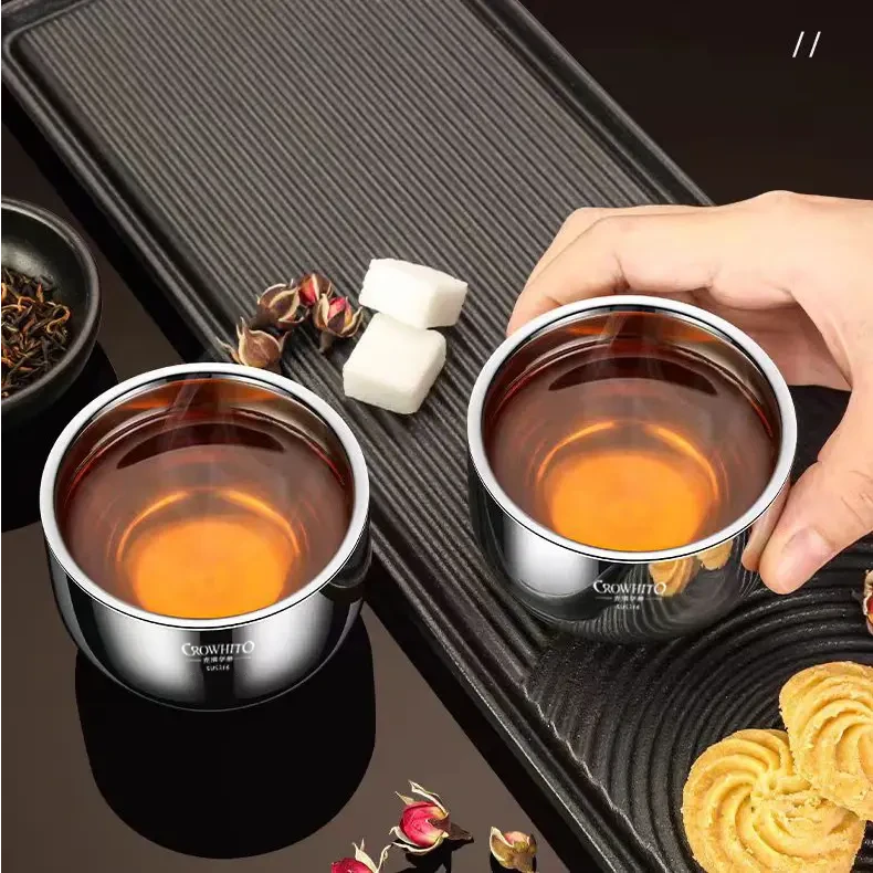 【漫姐好品】CROWHITO/克洛华蒂不锈钢酒杯加厚户外功夫茶杯便携
