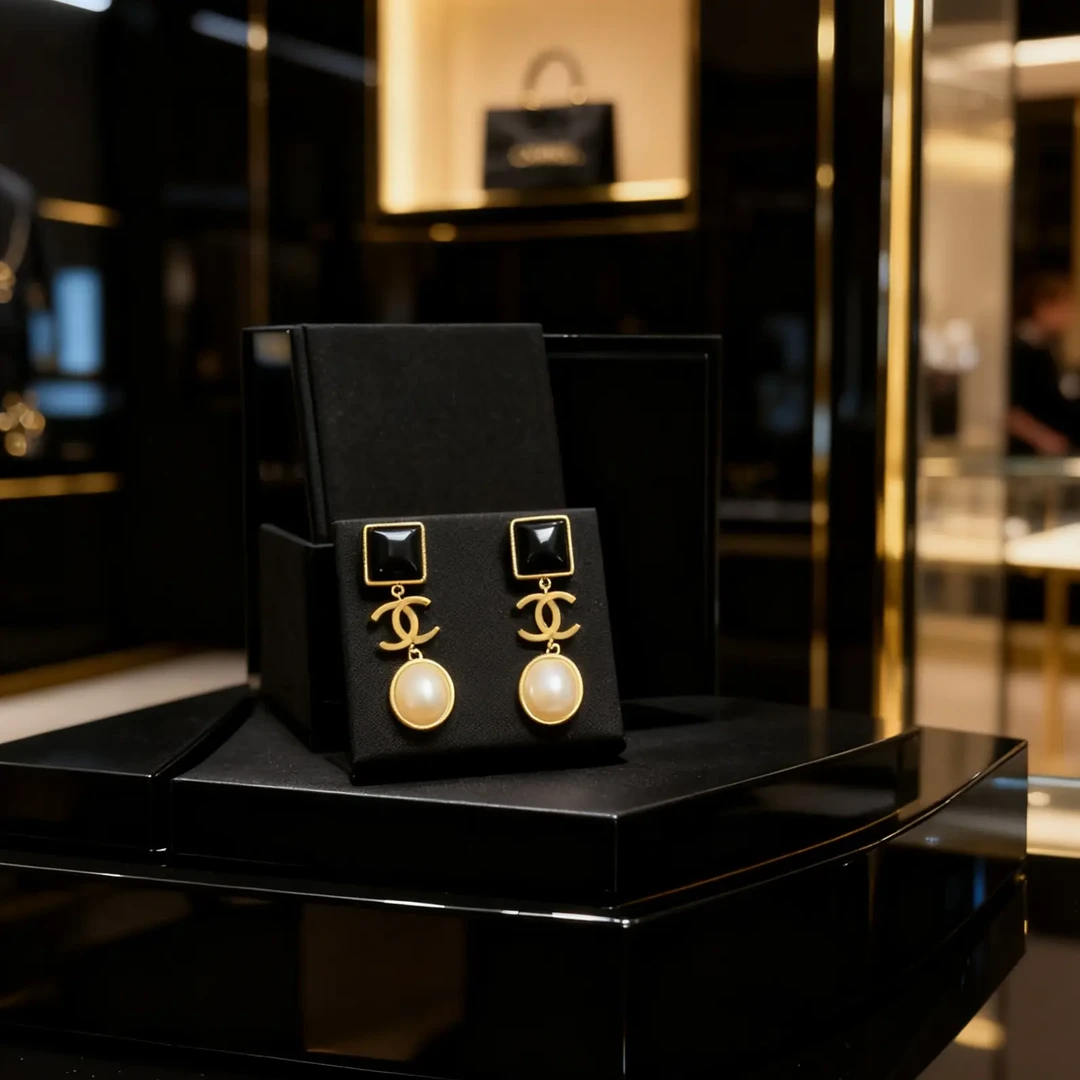 黄铜仿珍珠亚克力耳饰 法式复古小香风高级感气质925银针耳环女