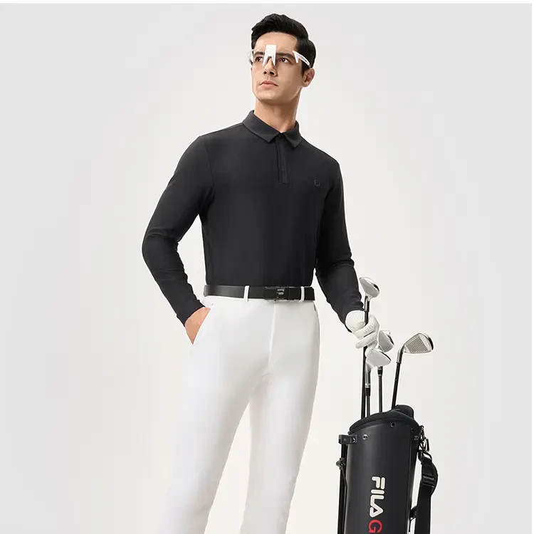 Fila/斐乐春秋新款男【高尔夫系列】修身针织长袖POLO衫A11M515208F