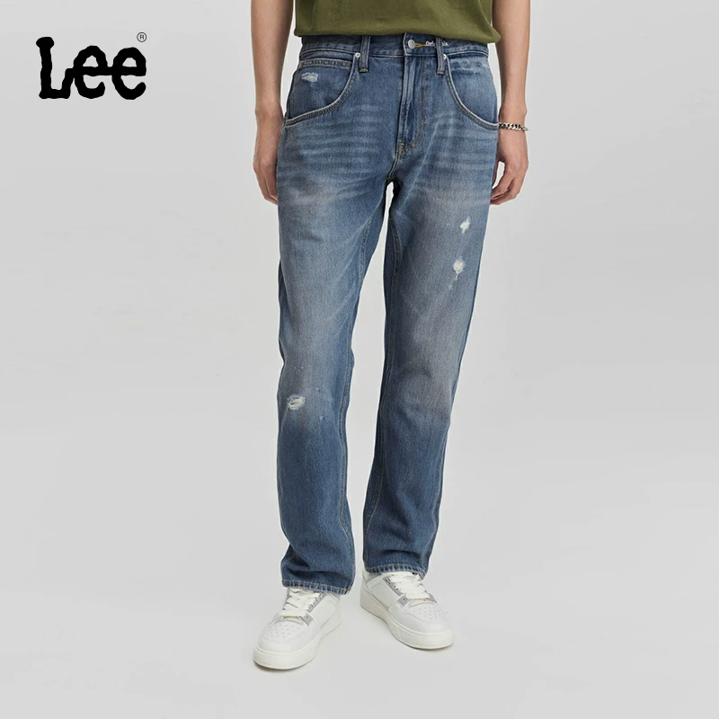 张凌赫代言Lee商场同款春夏新品741舒适锥形中浅蓝男牛仔裤潮LMB2