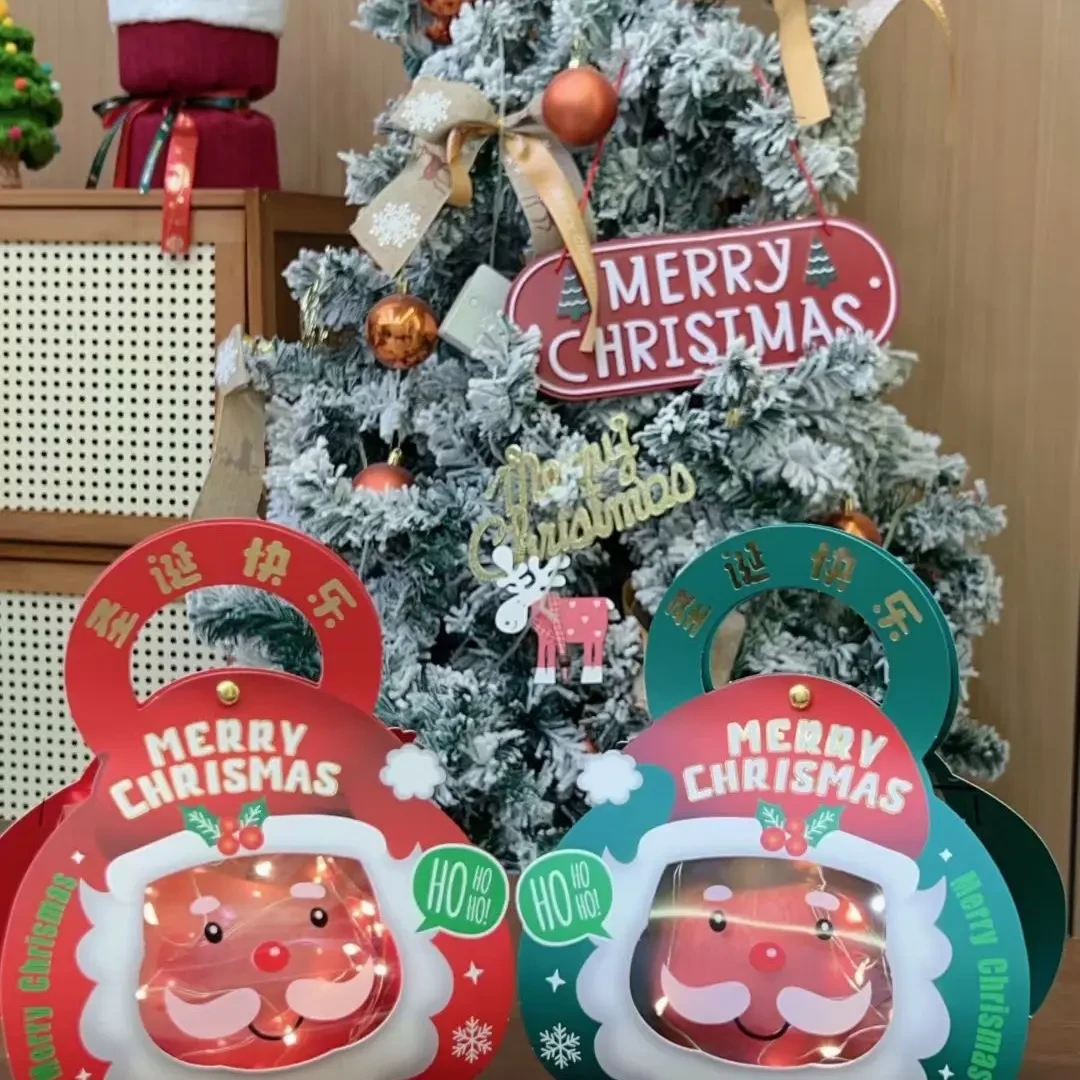 圣诞节创意爆款苹果盒手提包装盒透明款式可装糖果作礼物