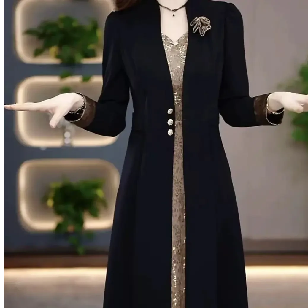 高端遮肉洋气套装时尚2025秋冬新款遮肉显瘦轻奢气质减龄两件套裙