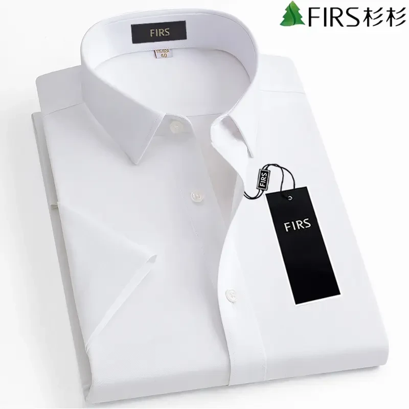 【100支DP免烫】杉杉夏季男士白色薄款短袖衬衫正装休闲商务衬衣