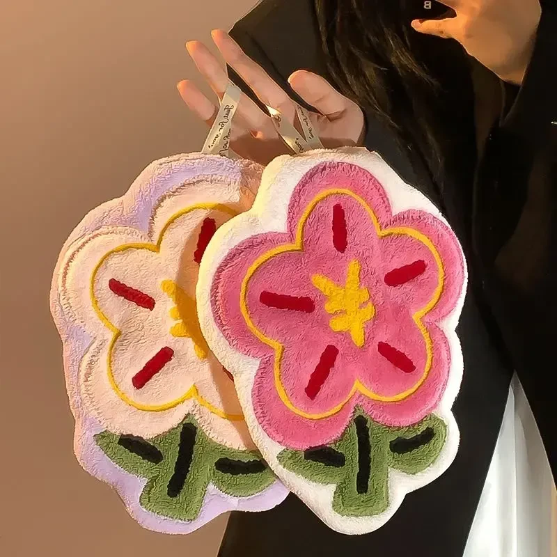 有钱花可爱擦手巾挂式厨房卫生间浴室吸水速干抹手巾珊瑚绒G3