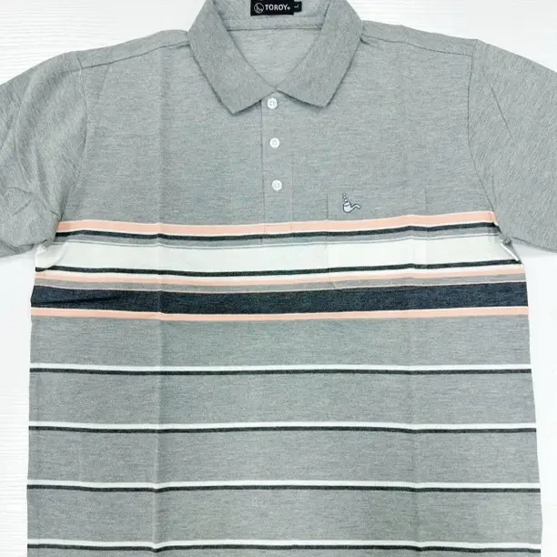 休闲条纹运动翻领Polo衫半袖印花短袖夏季春季免烫