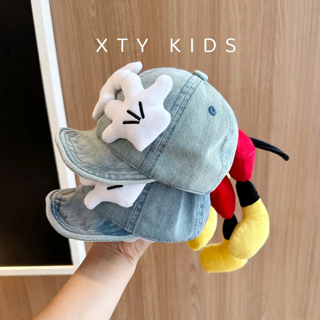 韩版宝宝鸭舌帽可爱搞怪牛仔软檐婴儿遮阳帽子时尚户外防晒儿童帽