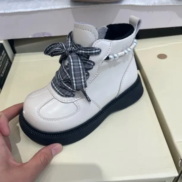 车缝线休闲风女公主风厚底皮靴英伦风男马丁靴女宝