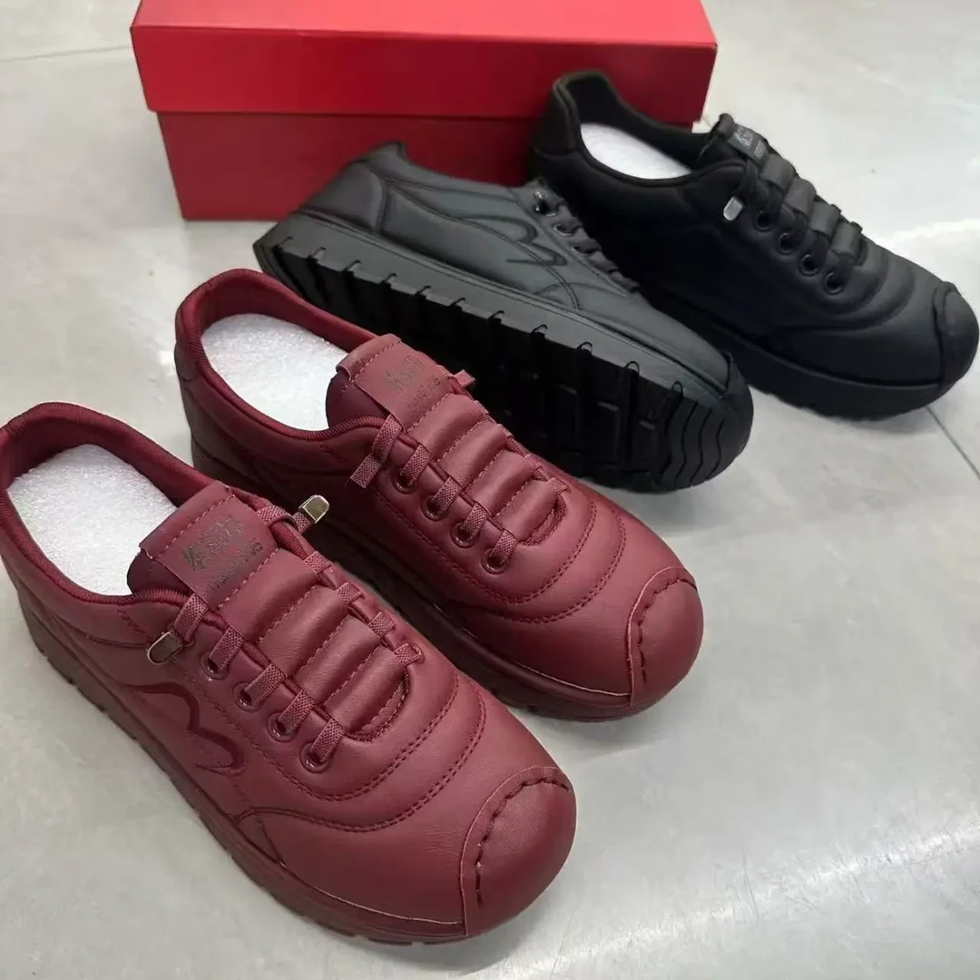 新款真皮软底软面妈妈鞋舒适防滑舒休闲旅游单鞋皮鞋春秋款运动鞋