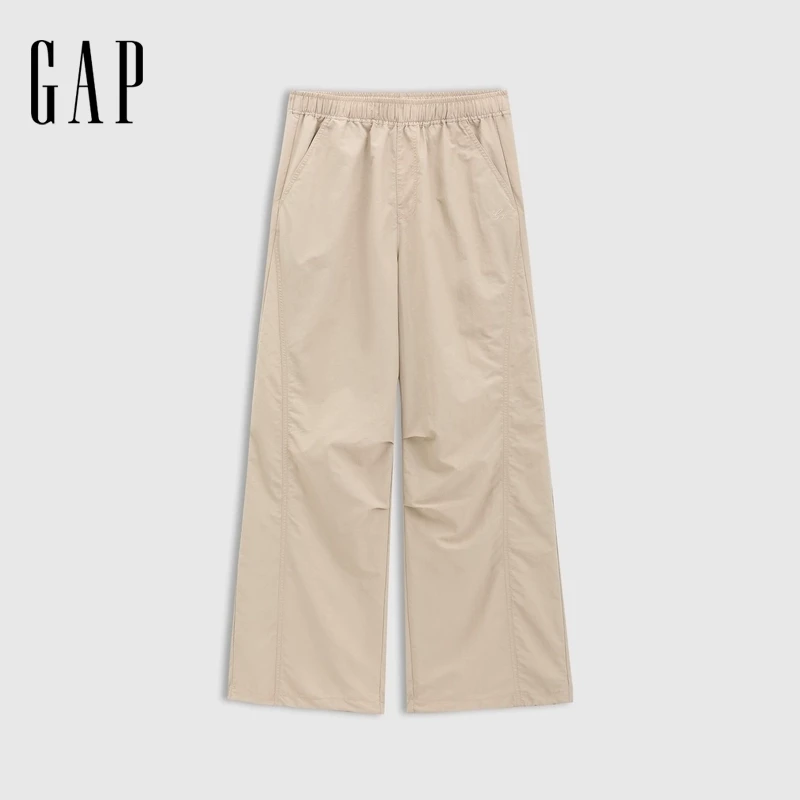 Gap女装2025春季新款松紧可调节脚口阔腿长裤工装风休闲裤727490