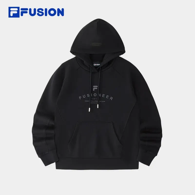 FILA斐乐纯色宽松套头卫衣女款春秋运动休闲简约长袖舒服穿搭