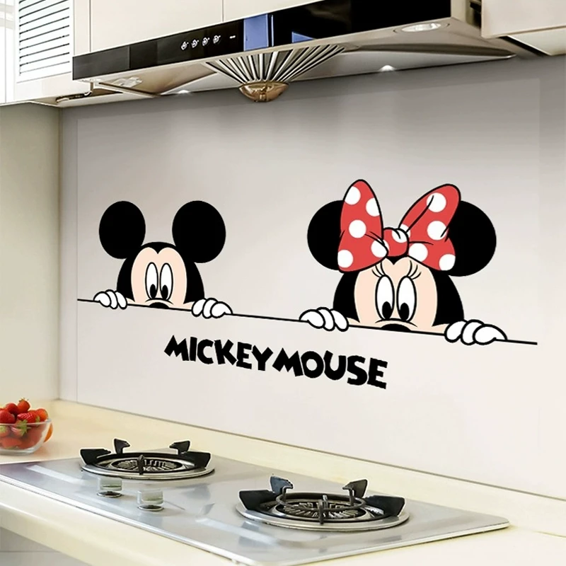 米奇厨房油烟贴透明贴膜耐高温灶台防油贴油烟机墙纸自粘防水贴