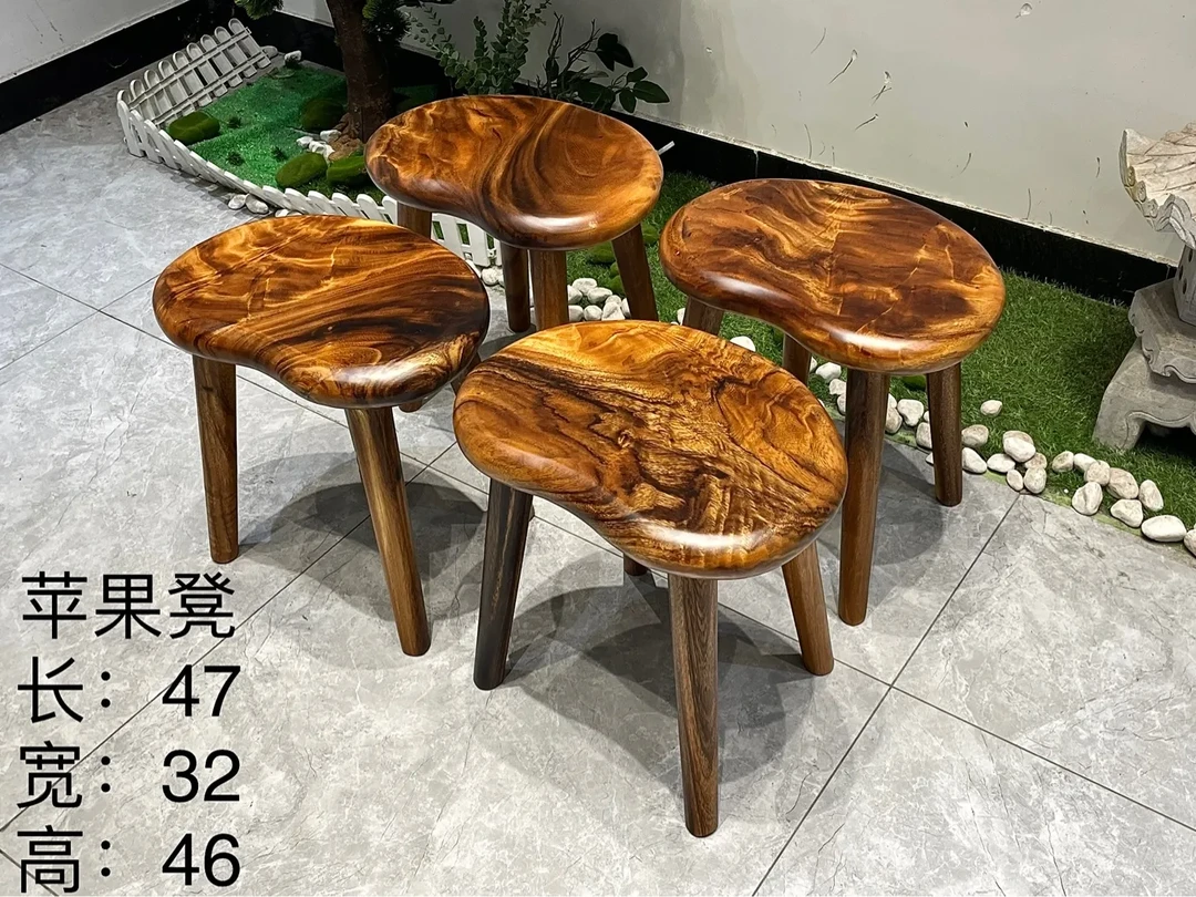 胡桃木苹果凳 桃心凳 凳子 圆凳 纹理随机发货