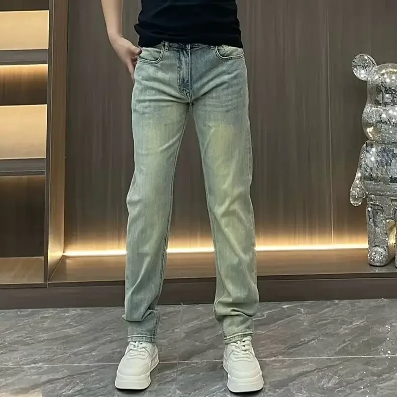 水洗男士休闲直筒牛仔长裤中腰韩版修身潮流时尚百搭高弹力牛仔裤