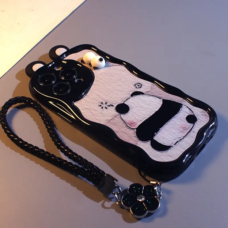 【1750人收藏】立体熊猫耳朵iPhone15promax手机壳苹果14pro新款13
