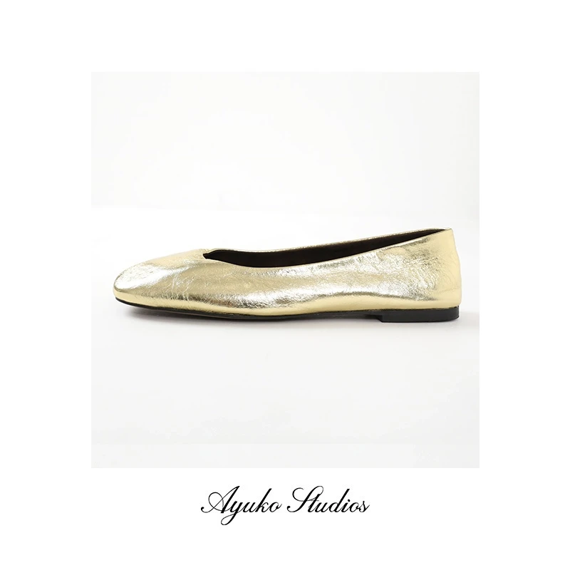 Ayuko｜春夏强推 超轻软糯羊皮时髦佰搭row风方头芭蕾鞋单鞋0507