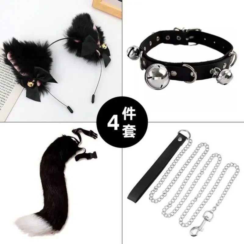 尾巴穿戴男生猫耳朵猫尾套装狐狸日系手作cosplay情侣创意卡片