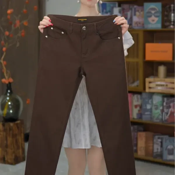 2025夏季薄款咖啡色牛仔裤男款高档品牌高贵上档次网红牛仔男裤