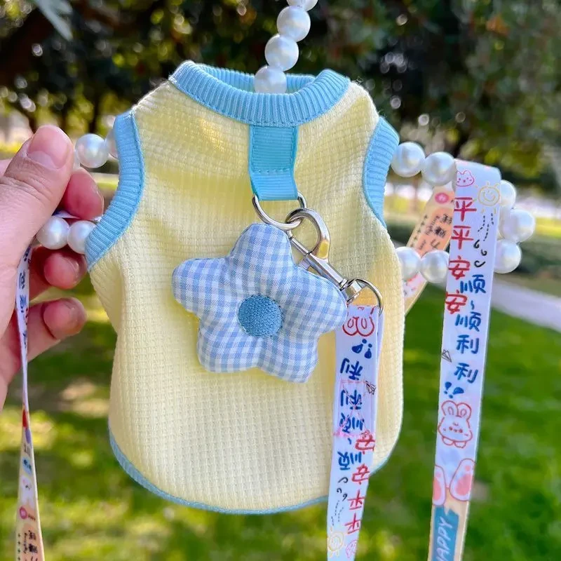 春夏季猫咪狗狗衣服宠物英短防掉毛透气防晒可牵引泰迪比熊背心z