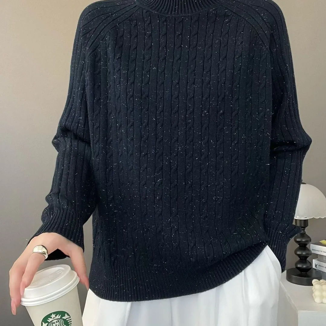 短款厚款半高领针织宽松型羊绒衫打底衫中厚