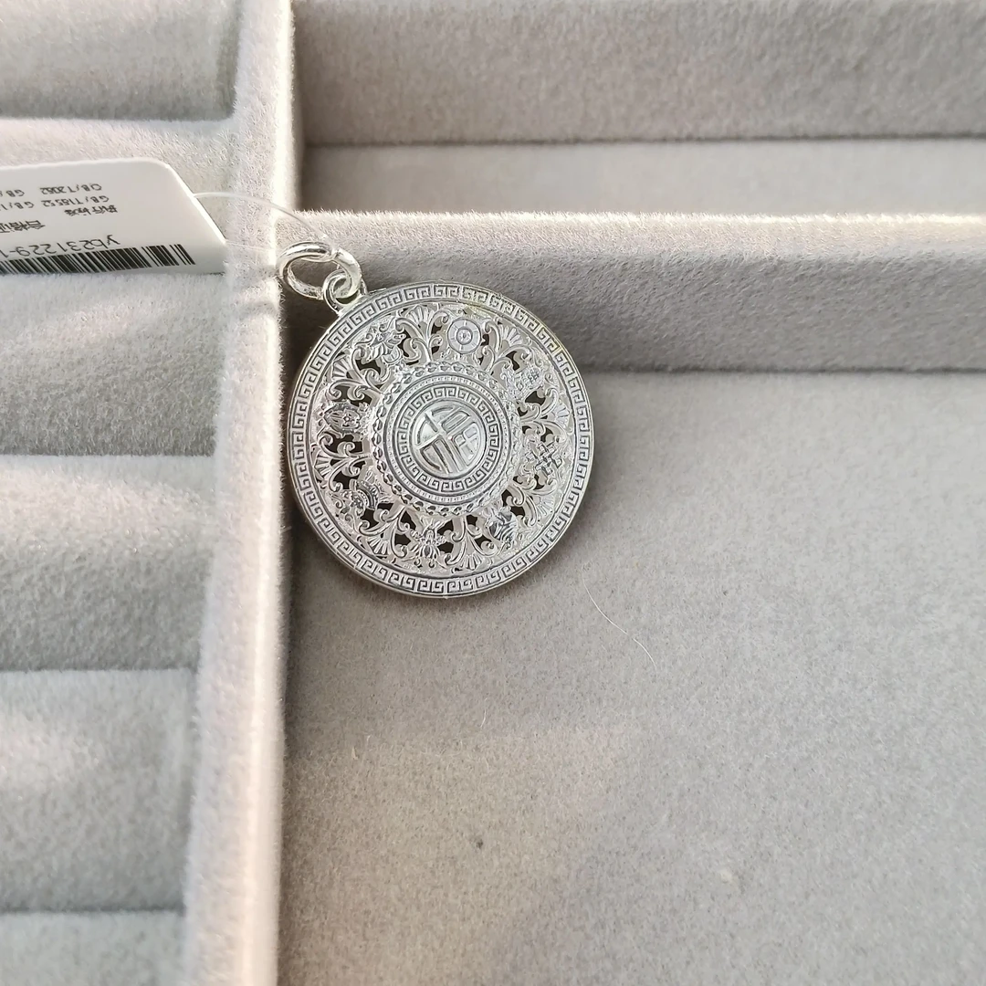 吊坠足银 999足银  古法八宝罗盘吊坠新中式风格女士（发其一）