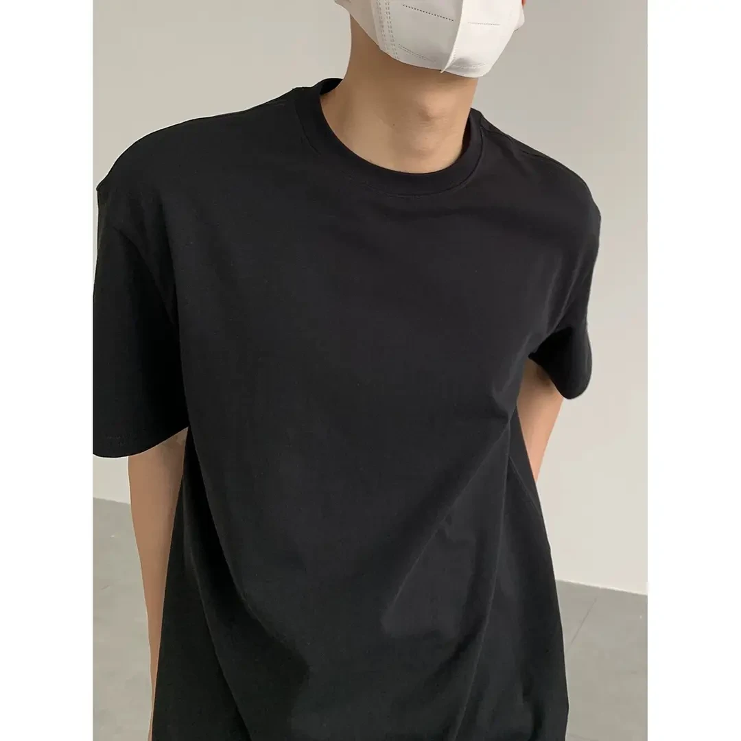 美式重磅纯棉短袖T恤男女黑色百搭休闲上衣潮牌cleanfit黑色短袖