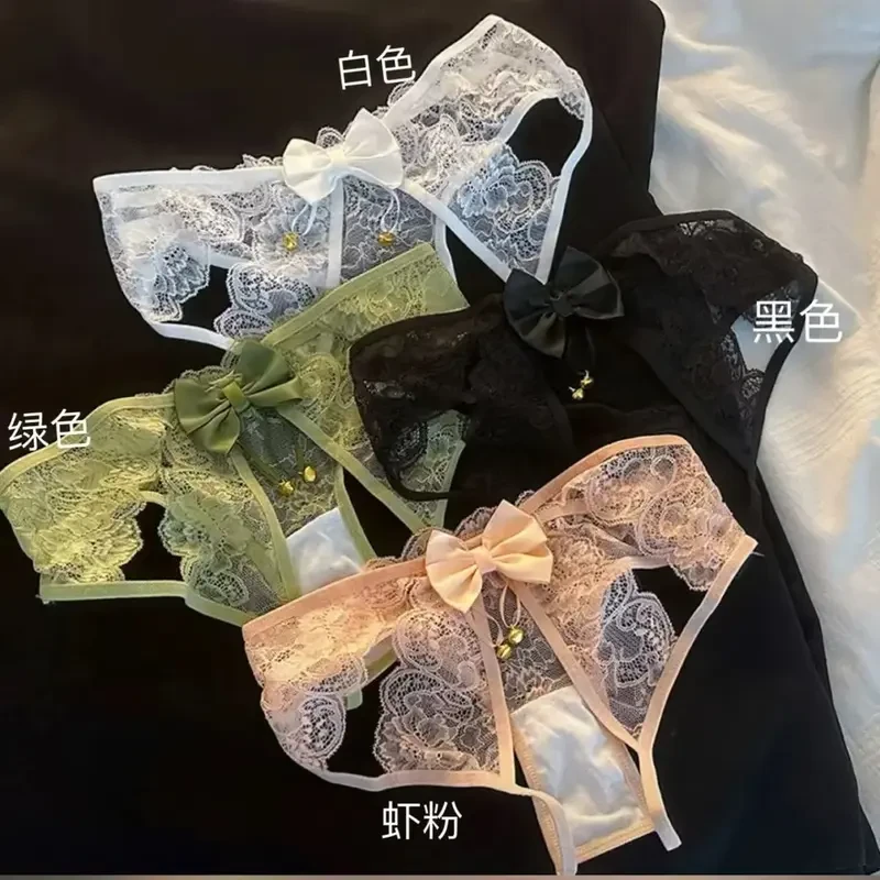 叮叮当铃铛蕾丝内裤女士2025新款性感低腰纯欲短裤法式镂空三角裤