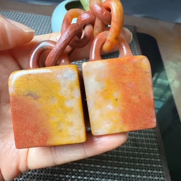 老挝田黄连心章，结晶金砂体