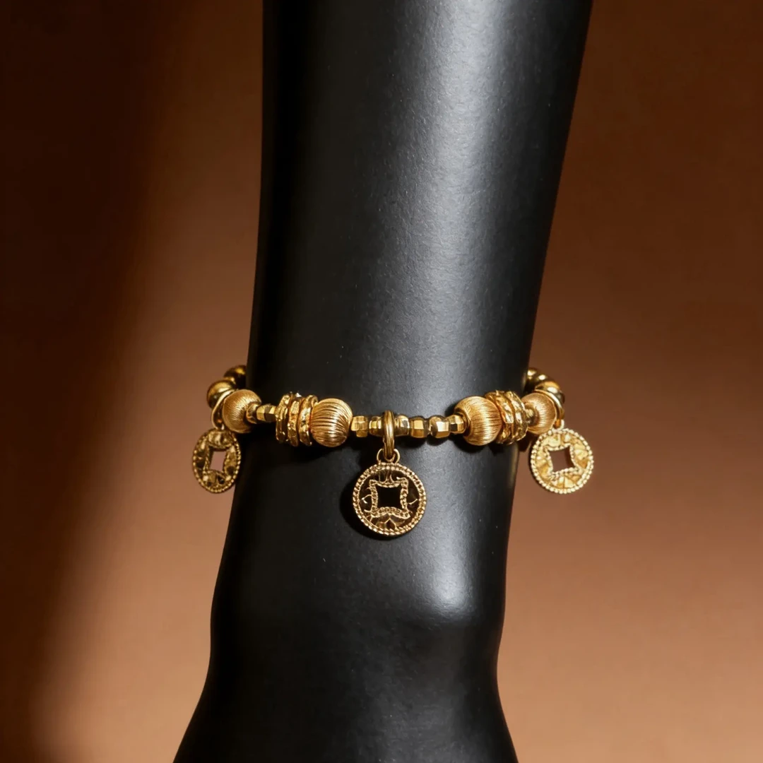 铜合金手链 铜合金 新款蹦迪珠盘缠元素小众高级感手链0002