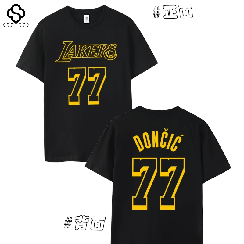 春夏湖人队城市版球衣东契奇T恤3号短袖篮球训练运动宽松男Doncic