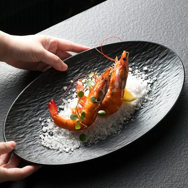 家用大容量鱼盘蒸鱼装鱼盘子简约高颜值陶瓷盘菜盘炒青菜盘卤肉盘