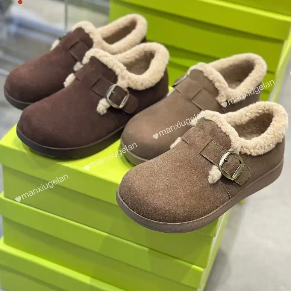 冬季加绒女款时尚百搭防滑保暖软底勃肯鞋