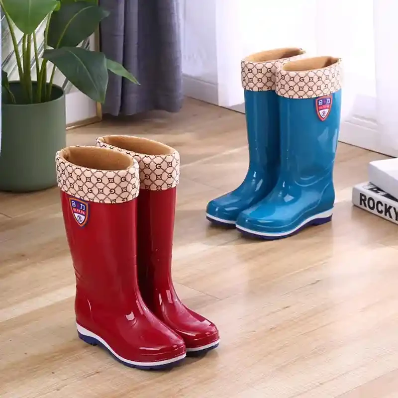 雨鞋女高筒雨靴长筒水靴水鞋加绒防滑胶鞋套鞋时尚冬雨鞋中筒包邮