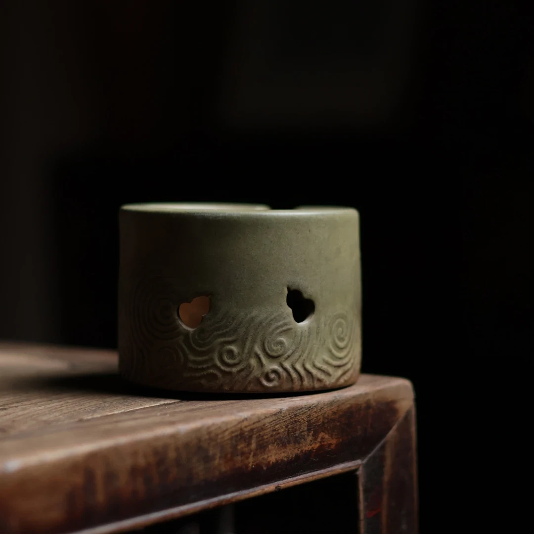 【悦生活】青苔绿-葫芦蜡烛炉(灰念0443)