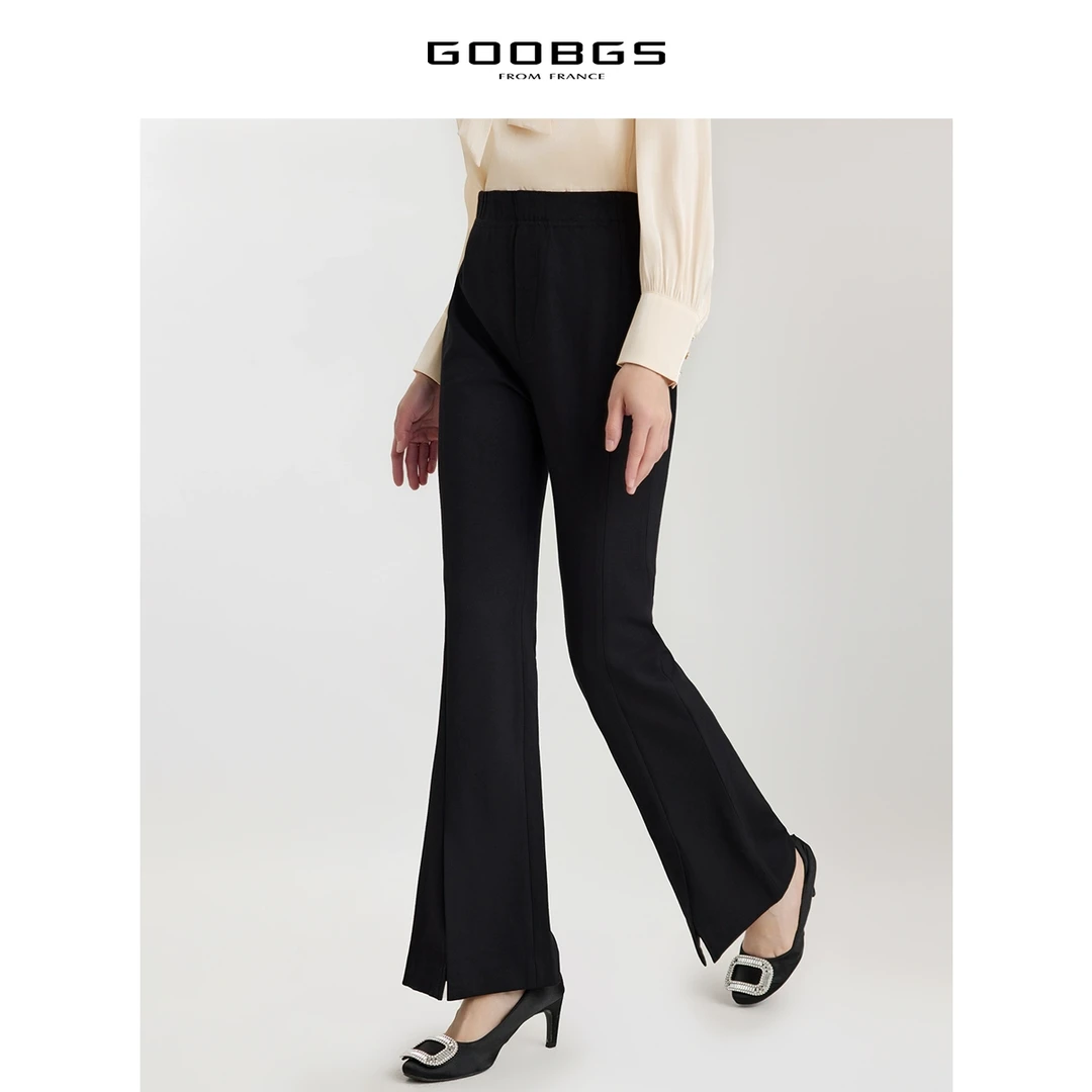 GOOBGS开叉垂感微喇裤G3391737