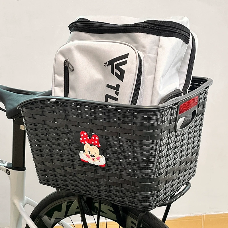 自行车电瓶车后置车篮后置车筐米妮学生放书包神器大容量