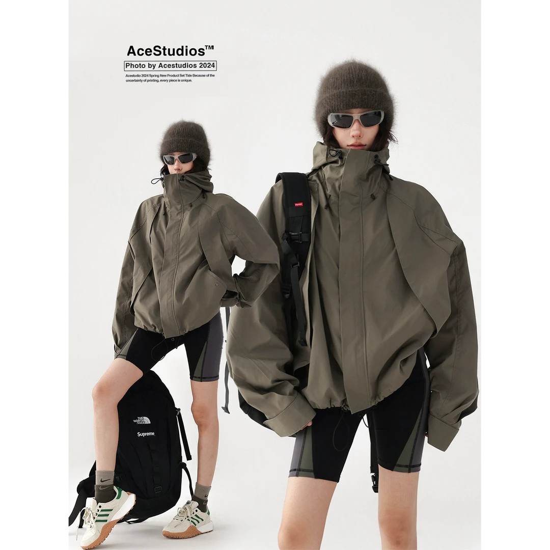 Acestudios 美式机能风户外登山服冲锋衣连帽夹克外套男女